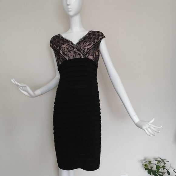 Signature Lana Cocktail Dress Black SZ 10 - Picture 2 of 8